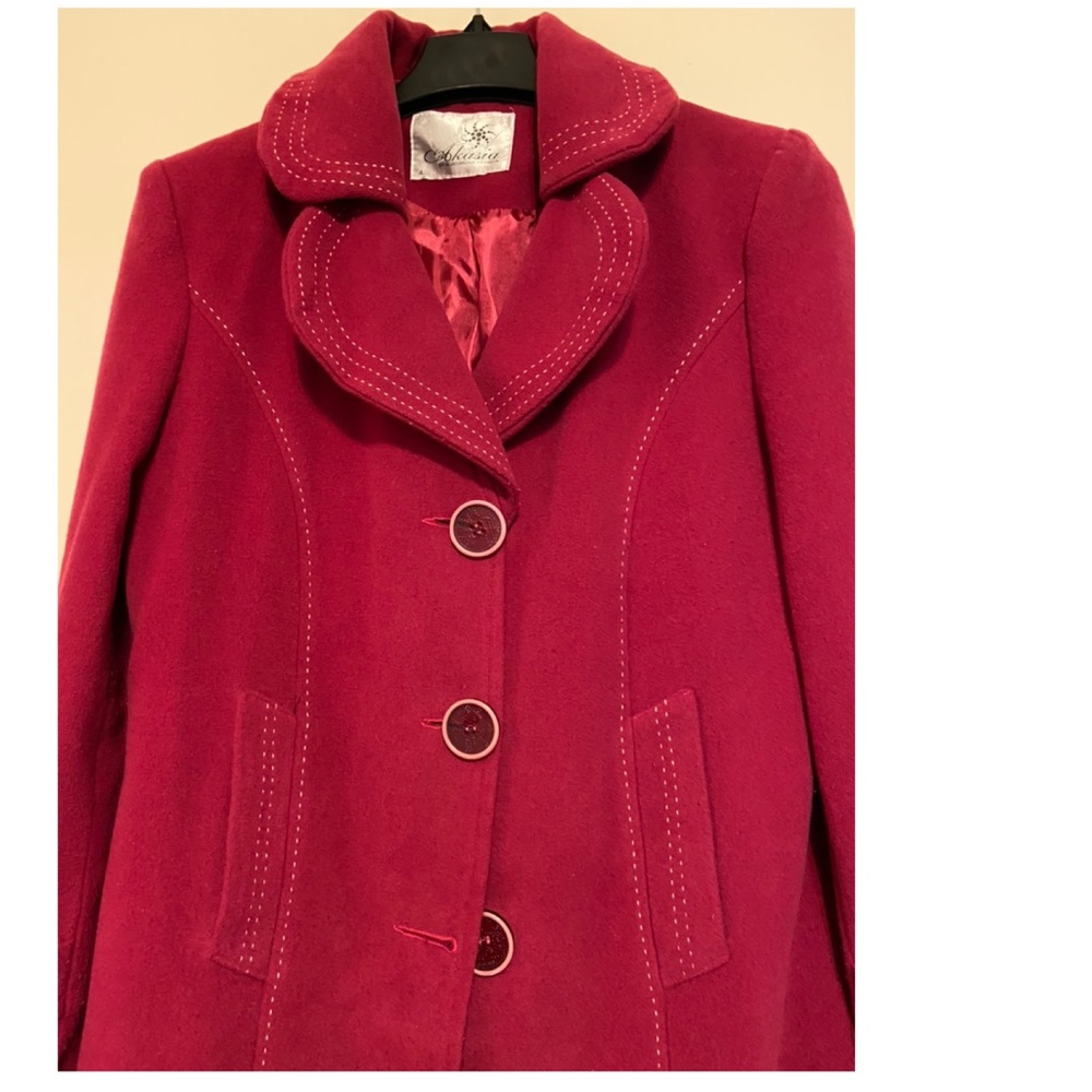 Dark pink coat with lining, large - Picture 2 of 5